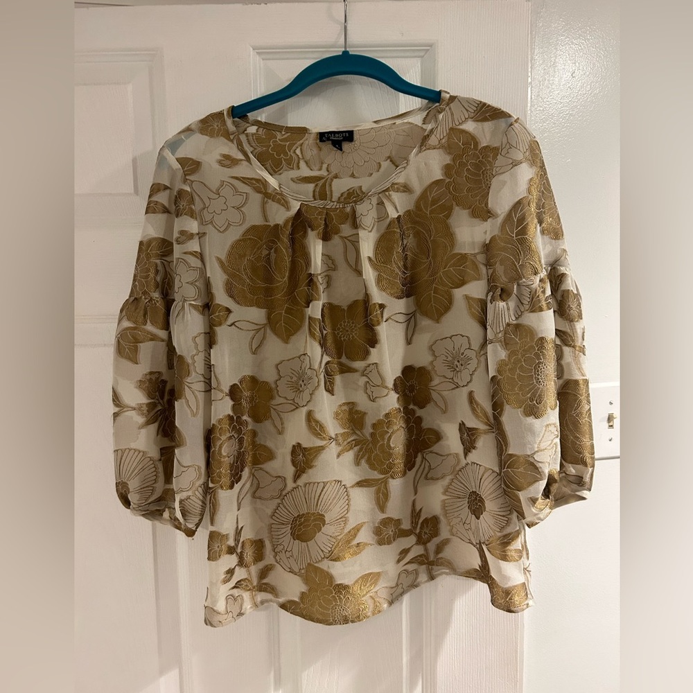Talbots golden flowers top
